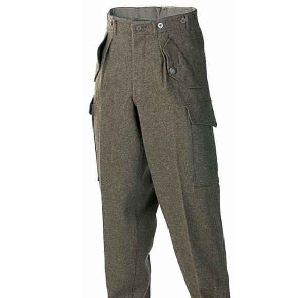 Vintage Other - Vintage 1961 Swedish Military Wool Cargo Pants Size L